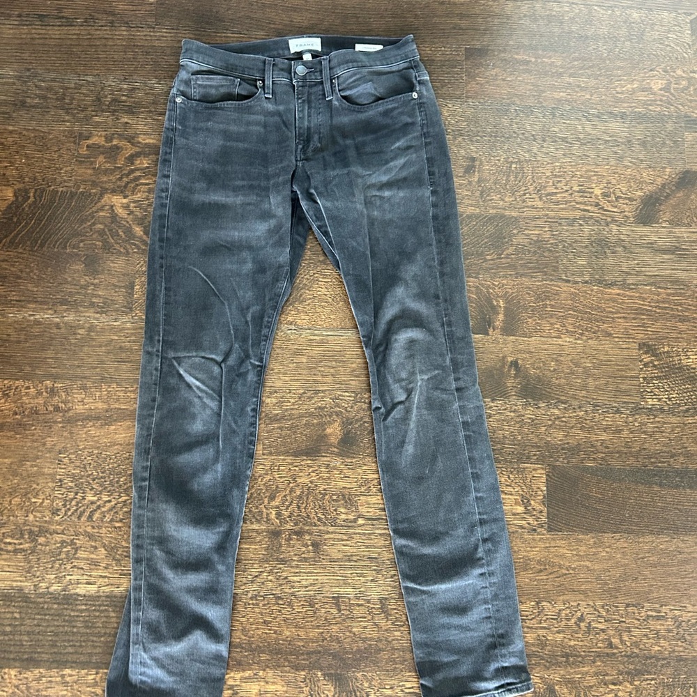 Frame L’Homme Slim Black Jeans Size 30